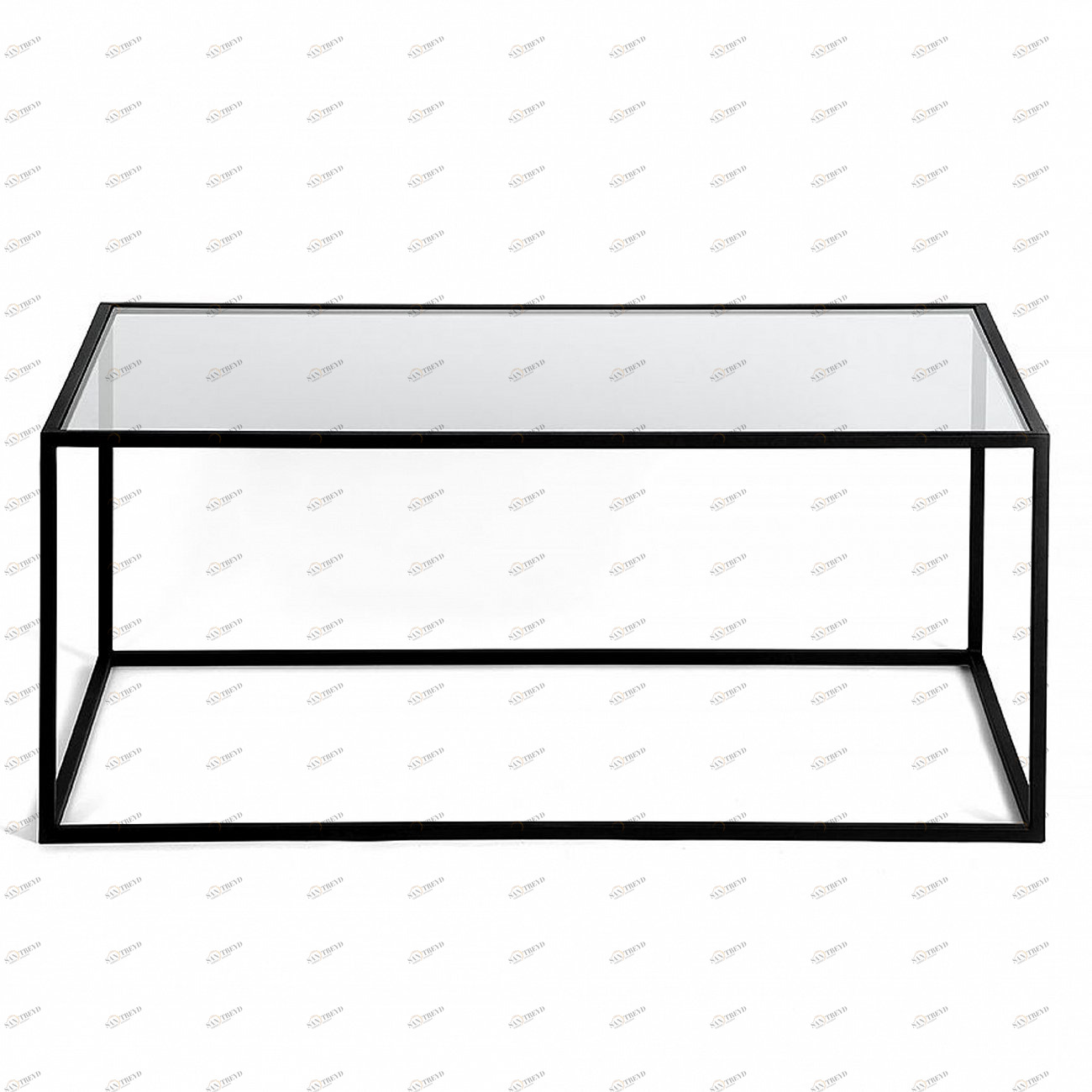 Журнальный столик стеклянный с черным каркасом 100 см London black INTELLIGENT DESIGN  260822 Прозрачный;черный 