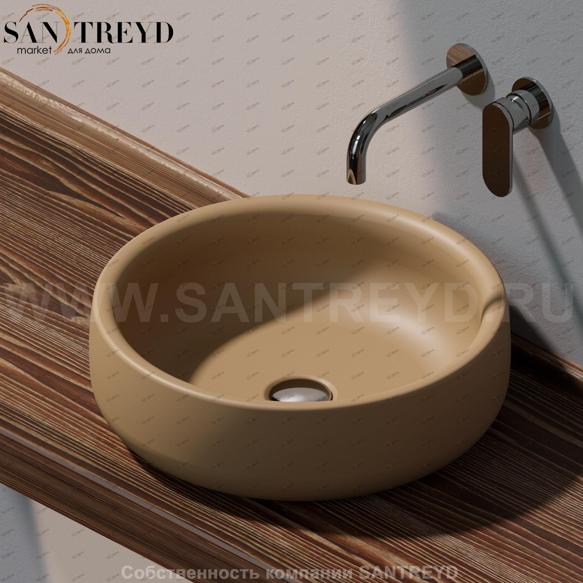 BN46A9004 Накладная раковина на столешницу  круглая Ceramica Flaminia Bonola