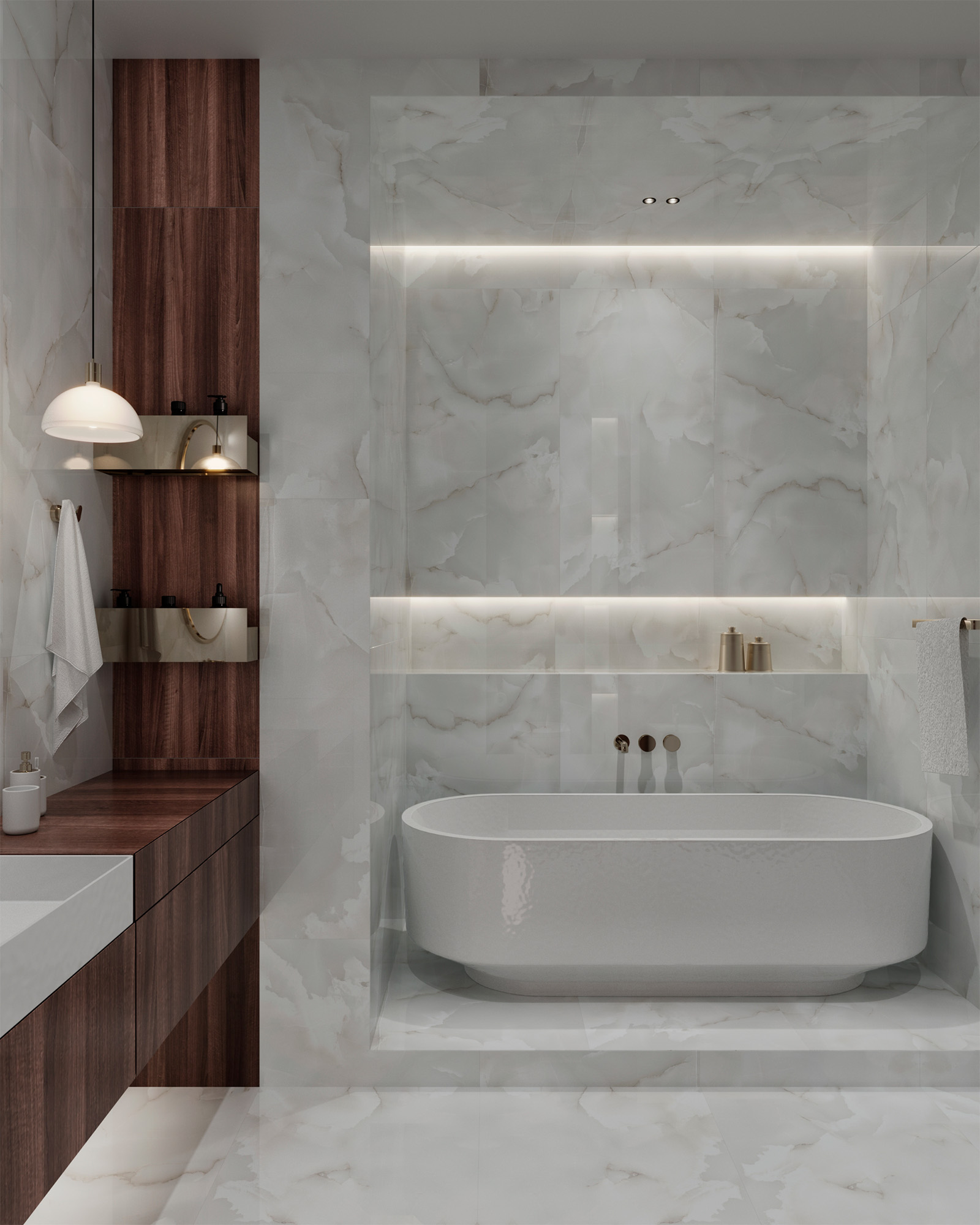 ONYX WHITE CLOUD — Элегантность натурального оникса в вашем интерьере FP1027-A Arcadia Ceramica