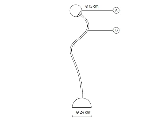 Торшер из акрилового стекла с гибкой рукояткой Karman Moony ARCH-00086648 - Вид №1