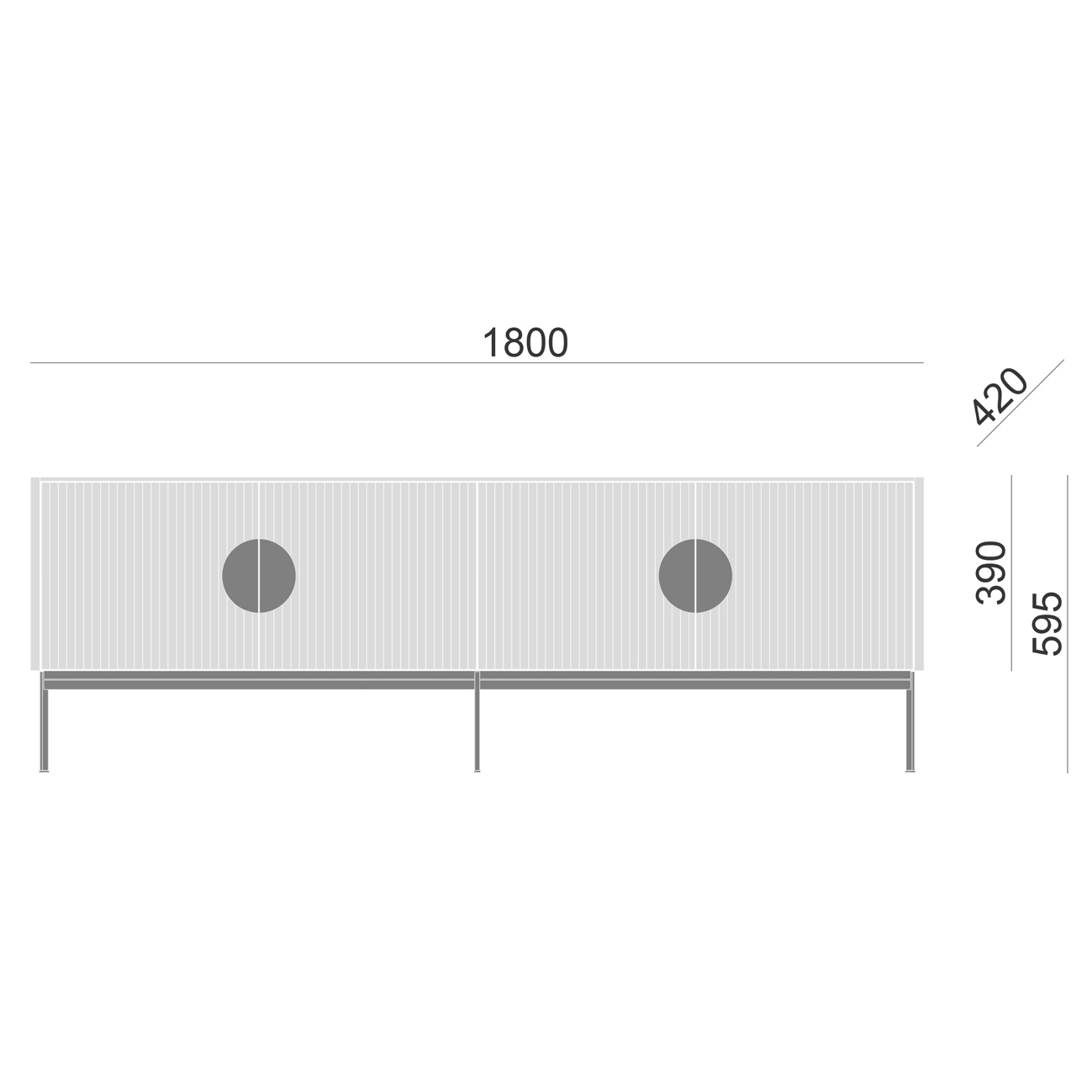 Тумба под телевизор белая с черными ножками Alto BRAGIN DESIGN LIVING 00-3974635 Белый - Вид №2