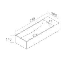 L261T3R1V2.100 Накладная раковина прямоугольная A. e T. Italia THIN Белый глянцевый AeT ITALIA - Вид №1
