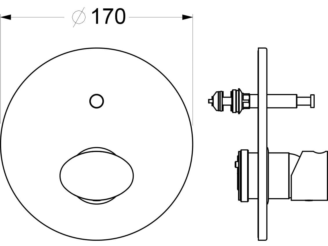Однорычажный смеситель для душа с переключателем GUGLIELMI RUBINETTERIE AG ARCH-00096931 - Вид №2