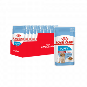 ПР0048346*10 Корм для щенков Medium Puppy для средних пород 11-25кг, соус пауч 140г (упаковка - 10 шт) ROYAL CANIN