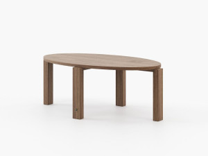 Деревянный круглый низкий журнальный столик