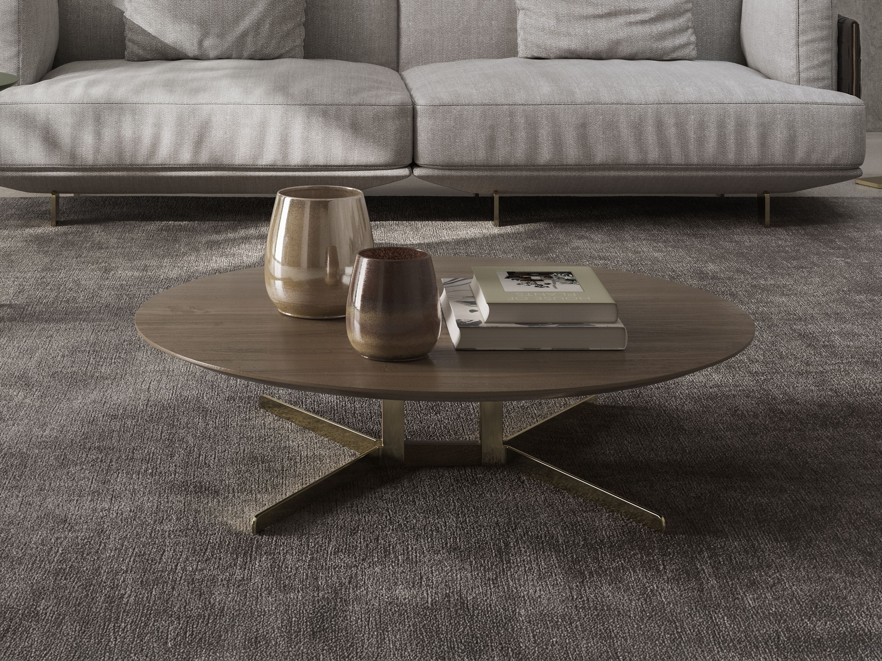 Низкий круглый журнальный столик с мраморной столешницей Natuzzi Italia Campus ARCH-00003217 - Вид №2