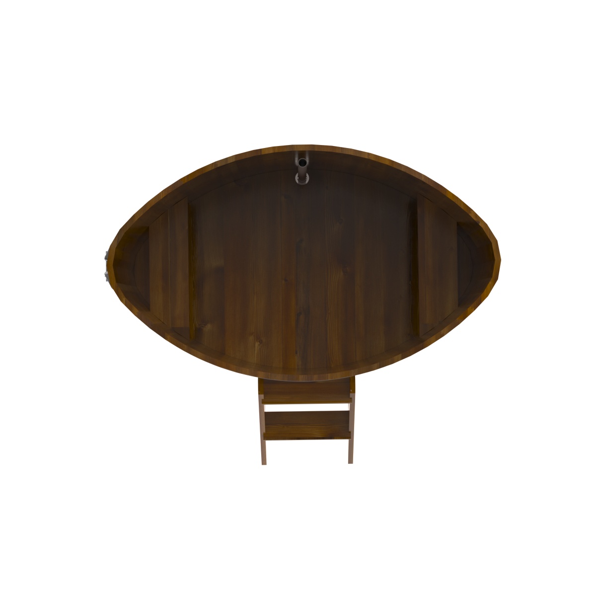 2281 Купель овальная из лиственницы Рустик 1,02х1,68х1,1 морёная Alyarus  - Вид №5