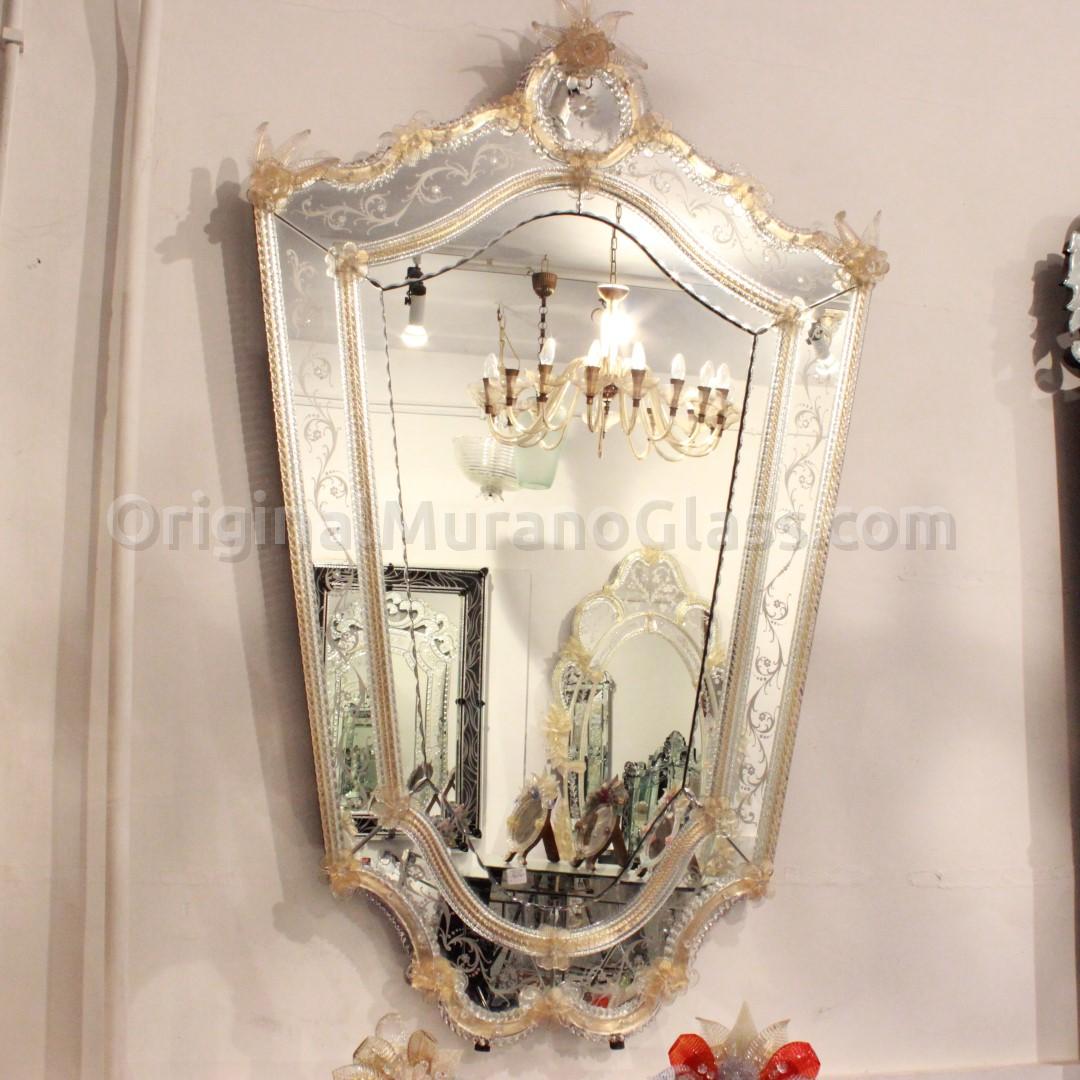 914 ORIGINALMURANOGLASS Венецианское зеркало Regina - муранское стекло OMG  см  - Вид №1