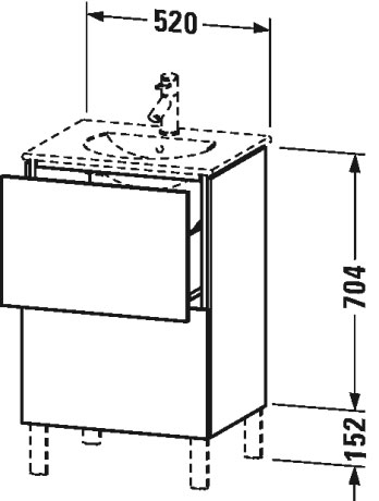 LC660407171 Тумбочка напольная L-Cube #LC6604 520 x 419 мм Средиземноморский дуб Duravit - Вид №2