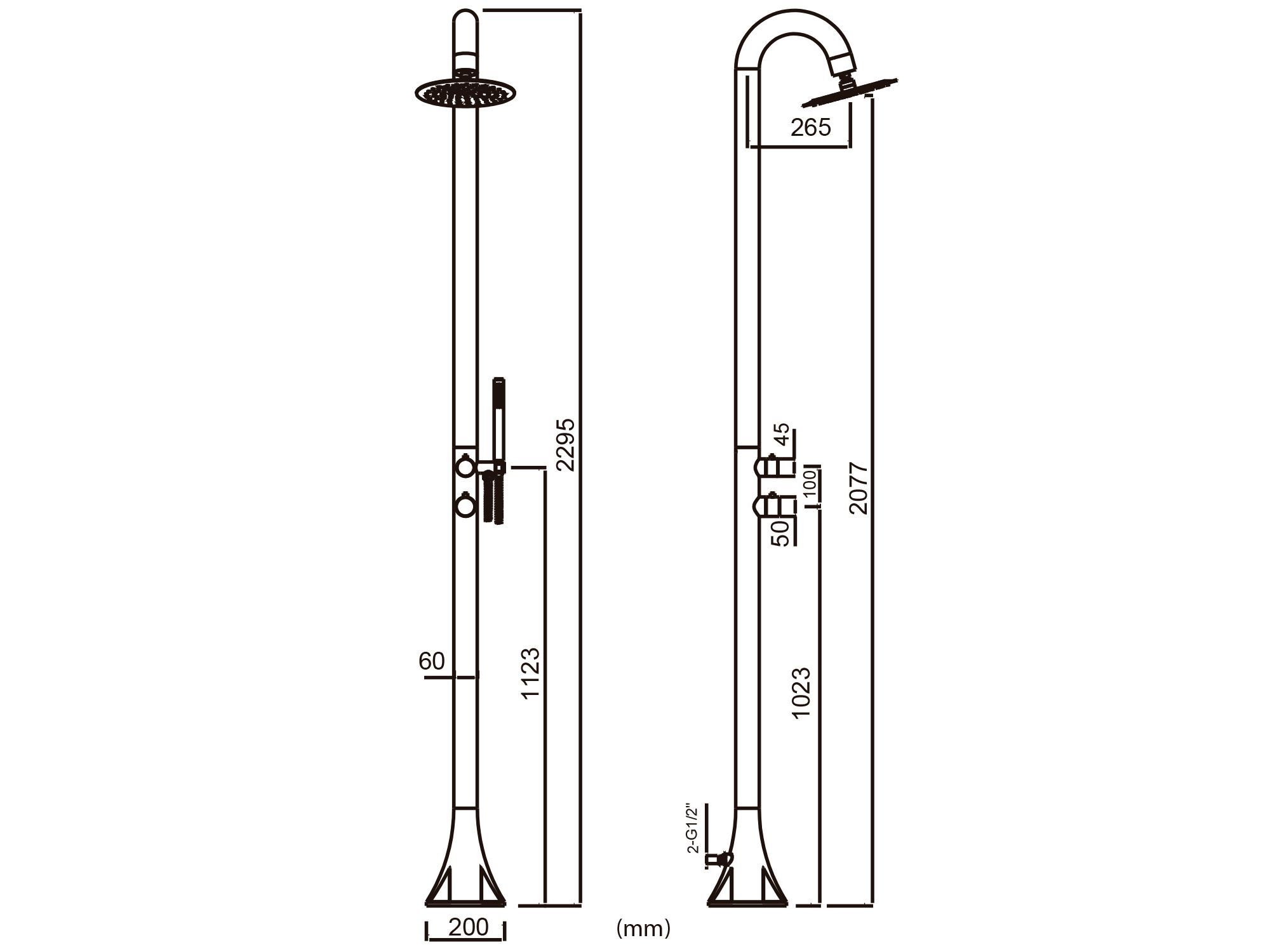Открытый душ из нержавеющей стали с ручным душем SINED LUNA D ARCH-00091272 - Вид №102