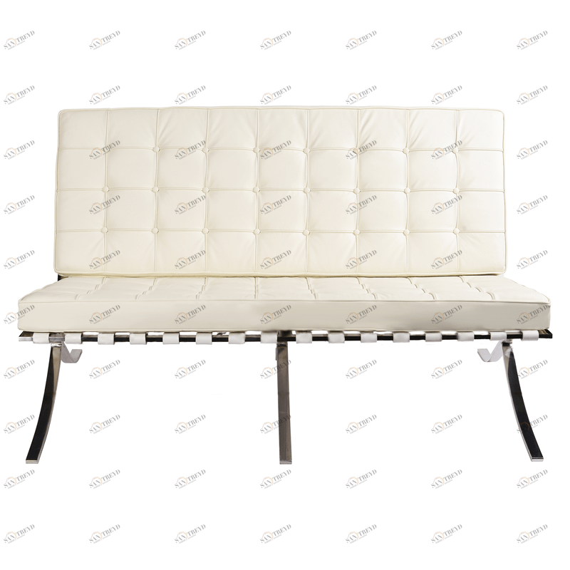 Диван Barcelona Style Loveseat Sofa прямой белый SOHO DESIGN ДИЗАЙНЕРСКИЕ, LUDWIG MIES VAN DER ROHE 131557 Белый 