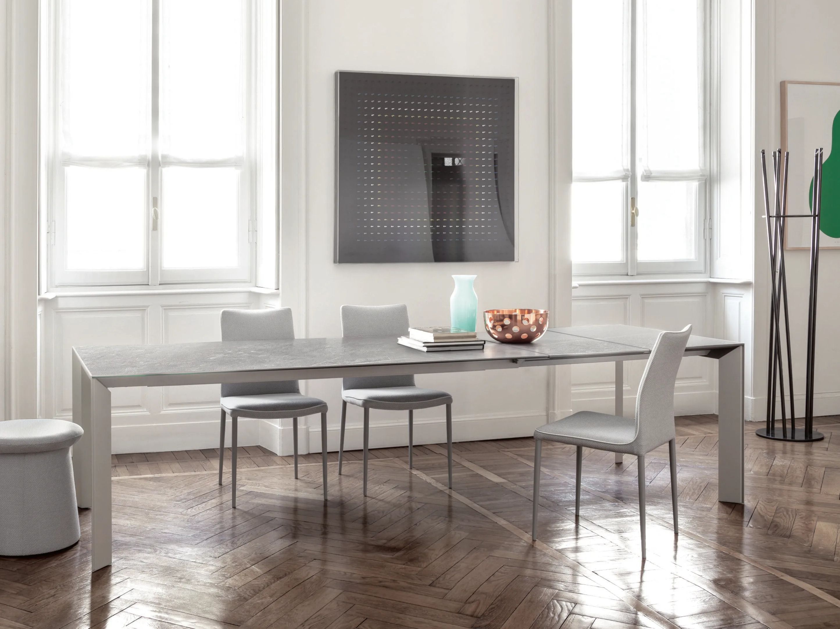 Выдвижной алюминиевый и деревянный обеденный стол Bontempi Casa GENIO ARCH-00125691 - Вид №1