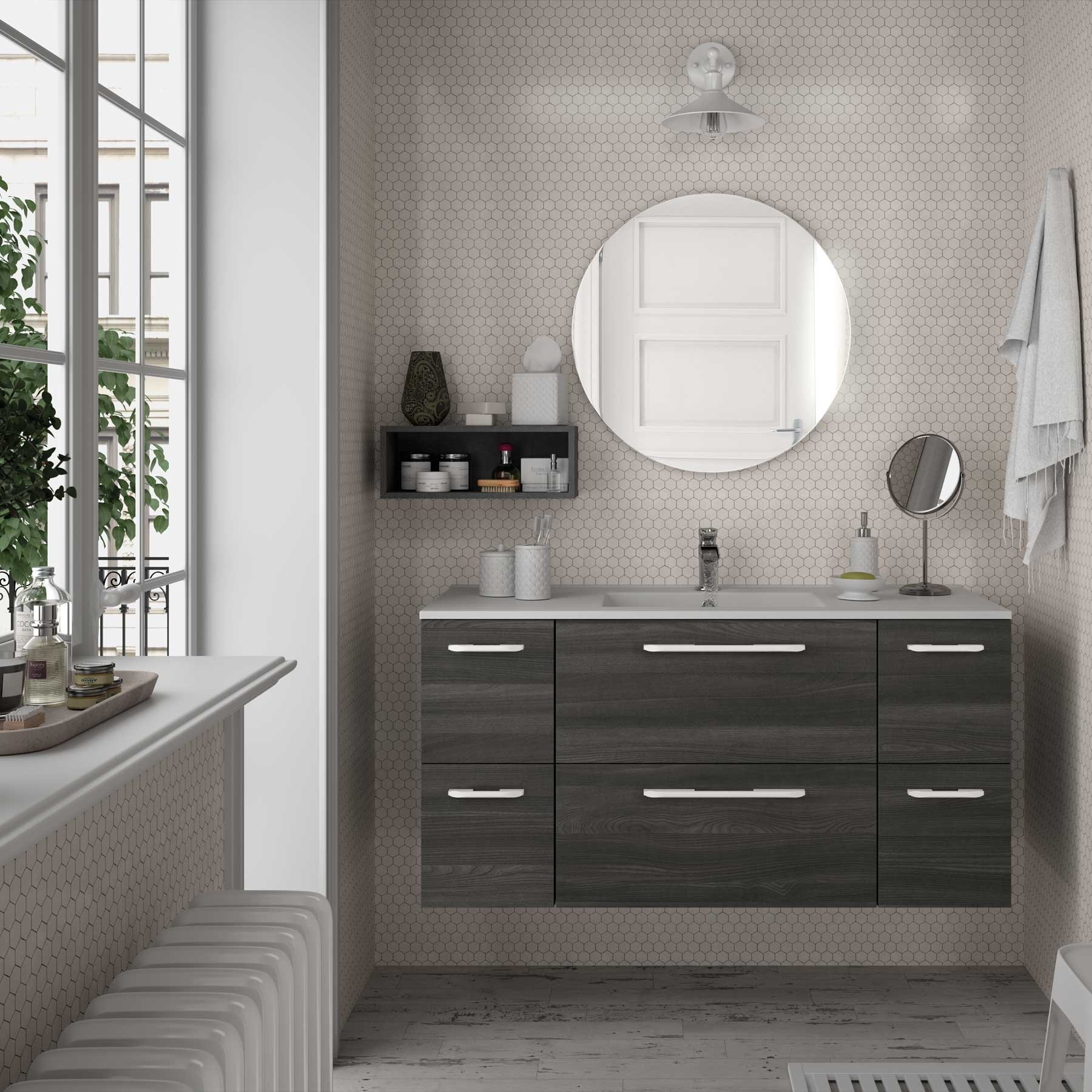 20745 SALGAR Раковина IBERIA 1105 БЕЛЫЙ ФАРФОР 1105 x 20 x 460 мм  - Вид №4