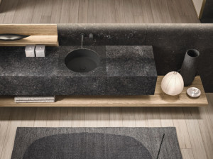 Мебель для ванной комнаты из дуба и цветного геля Milltek