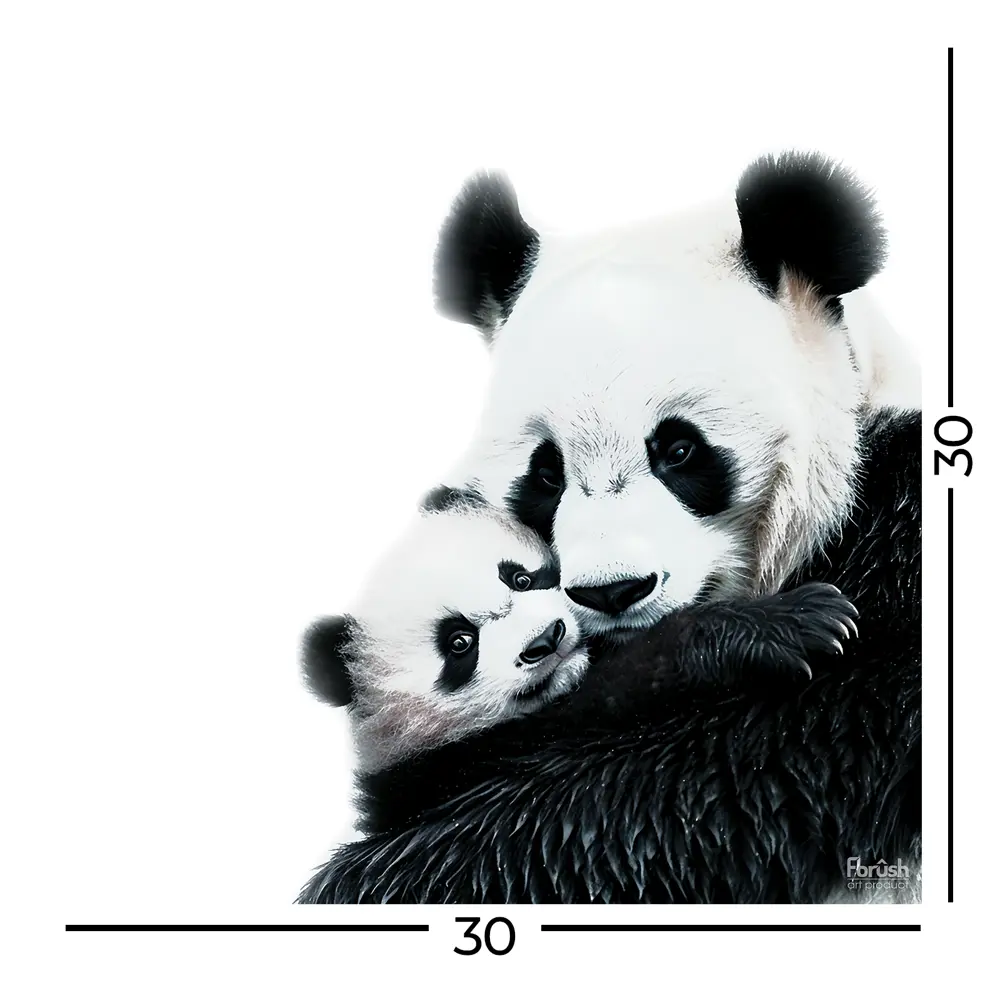 Картина Fbrush «Нежные объятия панд» 30×30 см 89406620 STLM-1565338