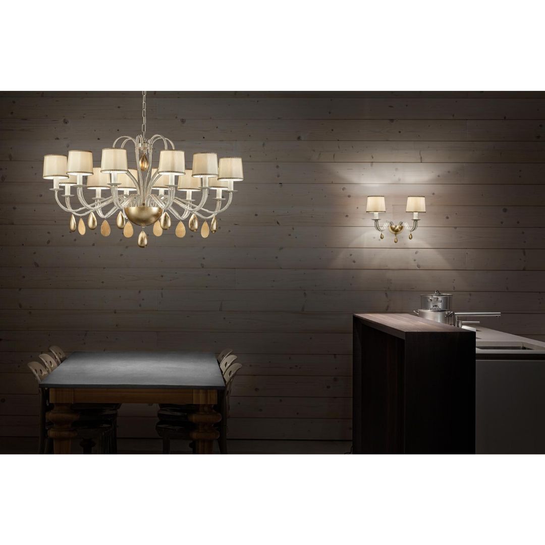 Masiero Noblesse 12 V97 bianco luc/arg люстра подвесная большая 115330 - Вид №1