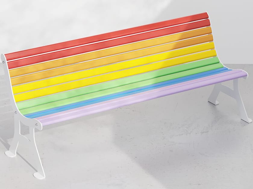 Оцинкованная стальная скамья со спинкой DIMCAR Rainbow ARCH-00149337