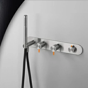 Смеситель для душа матовая сталь с оранжевой ручкой Toki Radomonte TKI51SCIL24