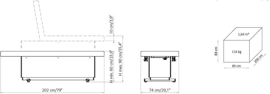 Lemi Group Складная массажная кровать Essential 159 - Вид №2