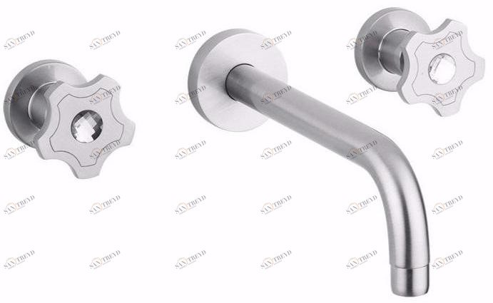 Rubinetteria Giulini Смеситель для умывальника настенный на 3 отверстия с кристаллами swarovski® Giò crystal - giò F3620/s