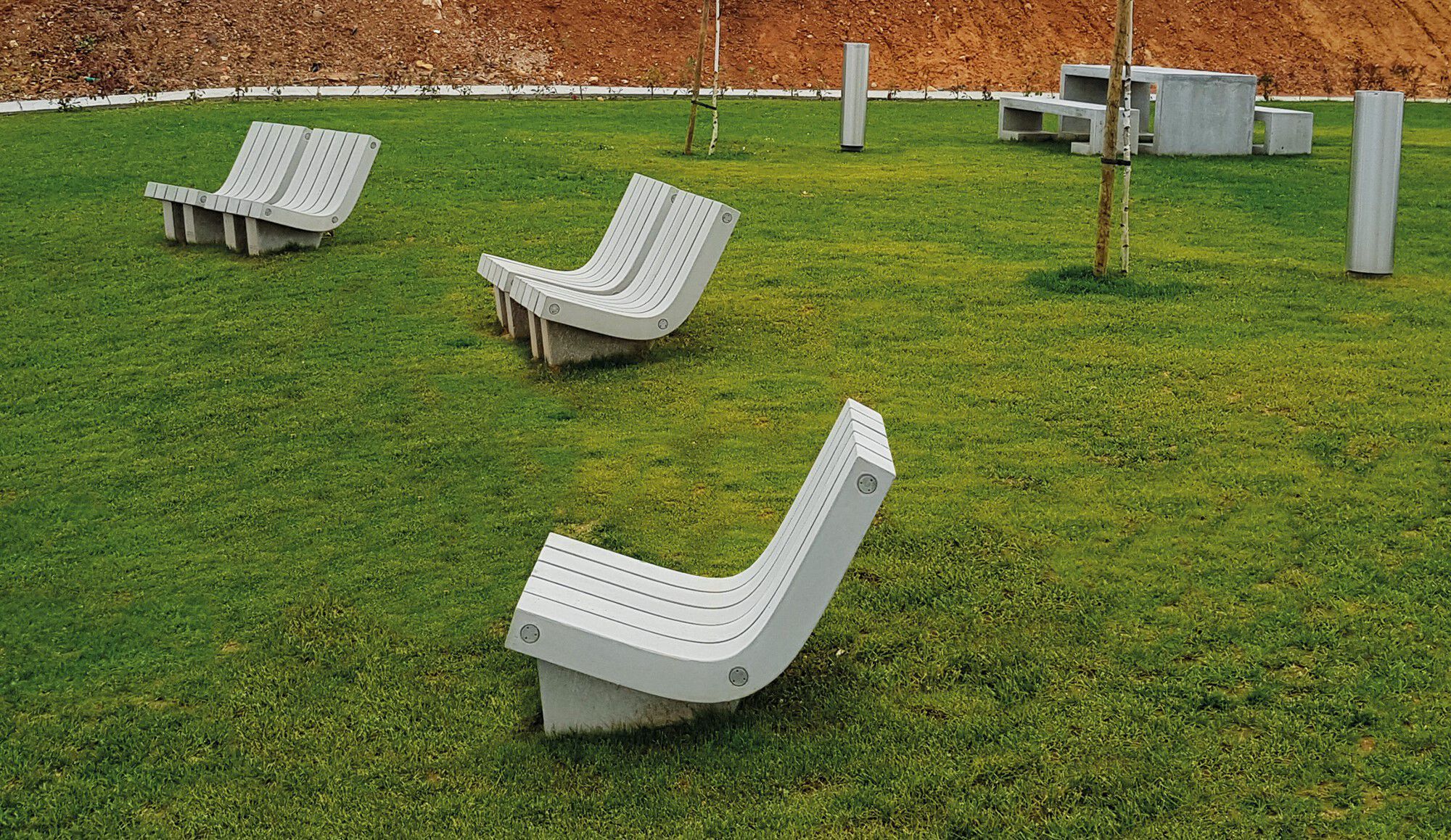 Бетонная скамья со спинкой amop Minimal ARCH-00089752