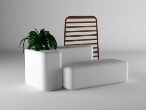 Модульная скамья со встроенной плантатором