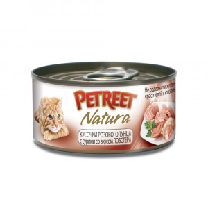 ПР0020177 Корм для кошек кусочки розового тунца с лобстером конс. 70г PETREET