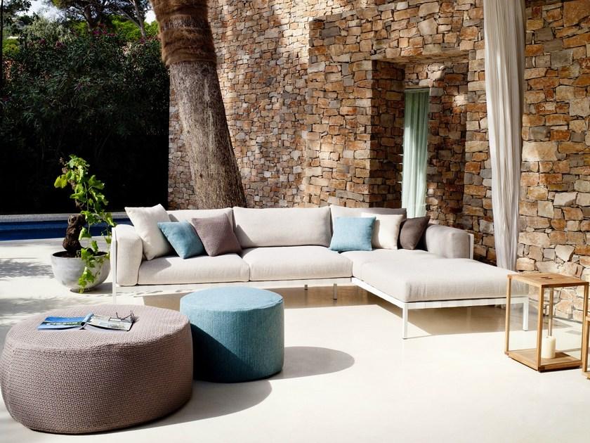 TRIBÙ Круглый садовый пуф из ткани  C0009/c0010/c0011  - Вид №1