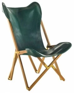 Unopiù Раскладное кресло из тика и кожи Emy Emytpv