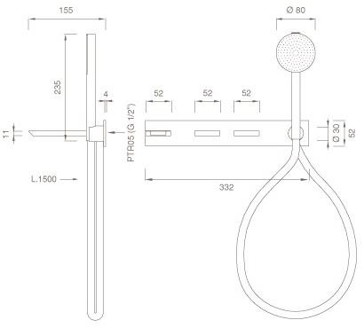 Ceadesign Настенный комплект из 2 прогрессивных смесителей для ванны Bar Bar 34 h - Вид №1