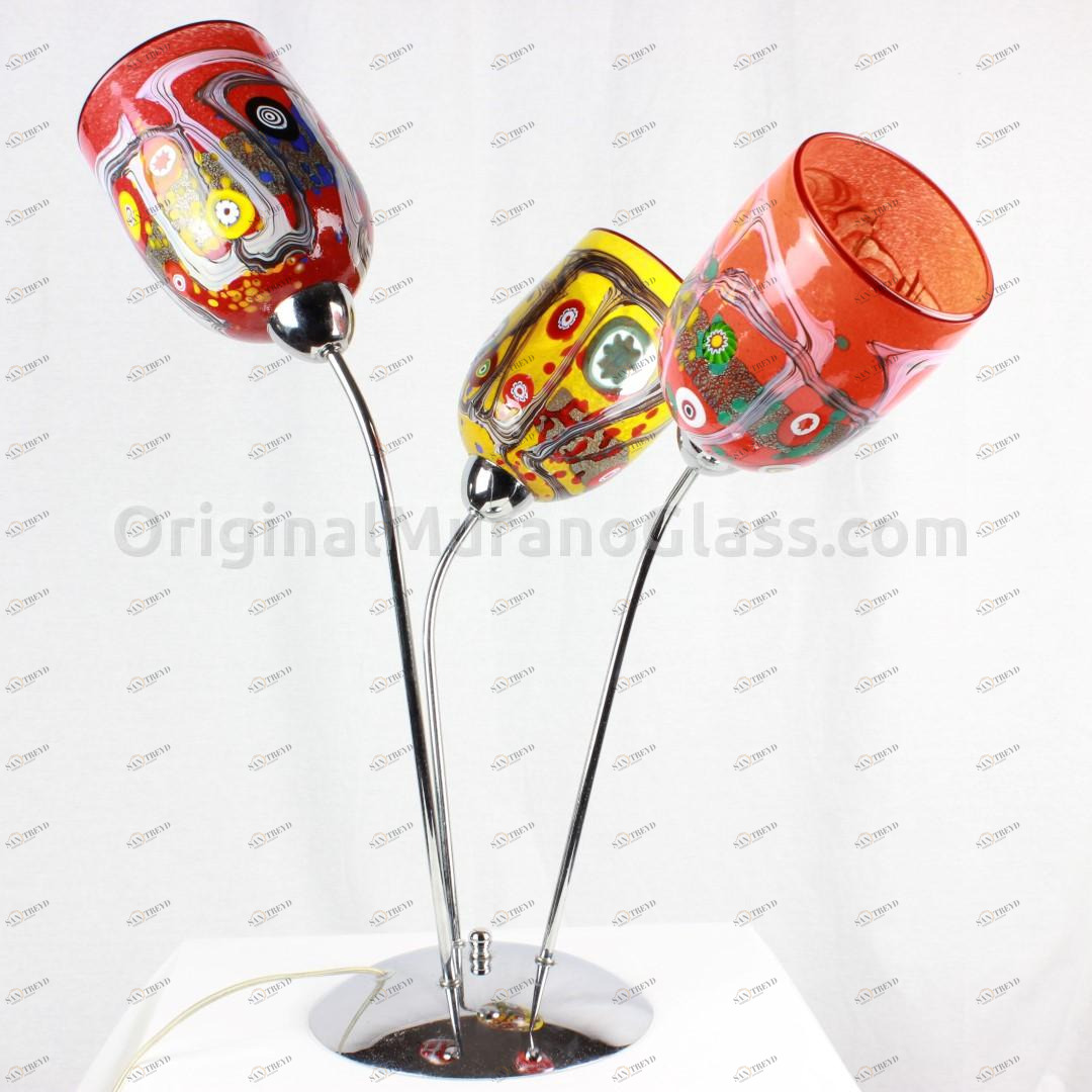 426 ORIGINALMURANOGLASS Муранская настольная лампа А3 rosso giallo 40 см 