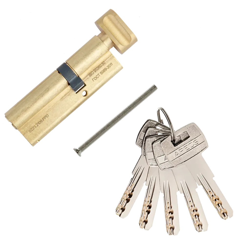 Цилиндр дверной APECS Pro с защитой от выбивания, золото 85559790 PRO LM STLM-0896683 - Вид №1