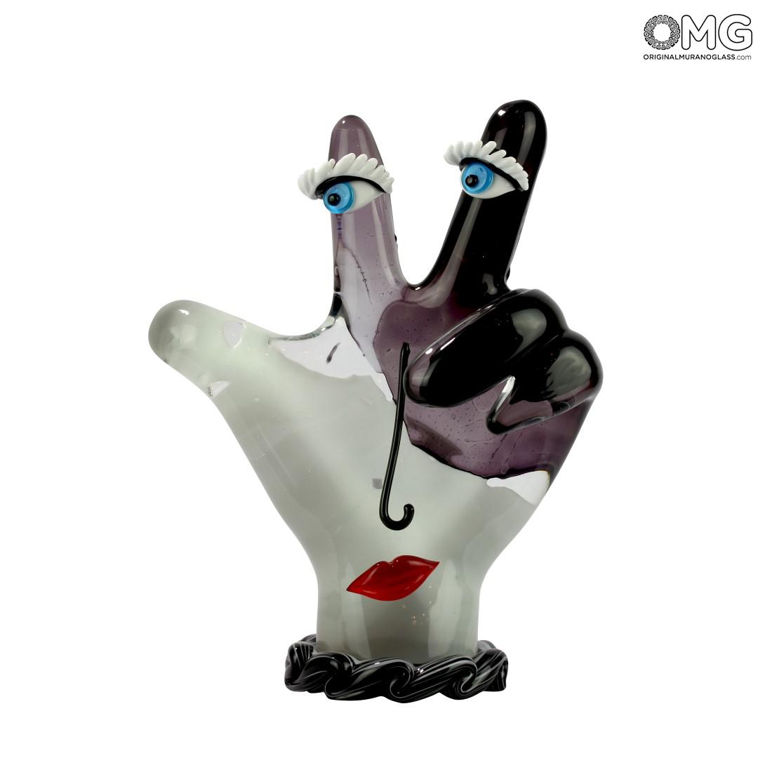 4696 ORIGINALMURANOGLASS Провокацинная скульптура Средний палец - Pop Art - Пикассо - муранское стекло 15 см PICASSO - Вид №1