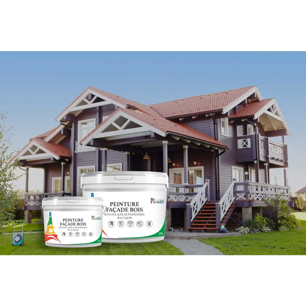Краска для деревянных фасадов Paritet матовая цвет белый база A 2.5 л STLM-2199248 - Вид №4