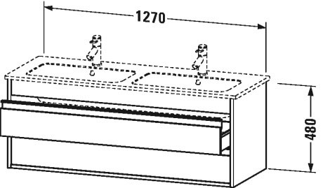 KT643203131 Ketho Тумбочка подвесная Сосна серебристая, декор Duravit - Вид №1