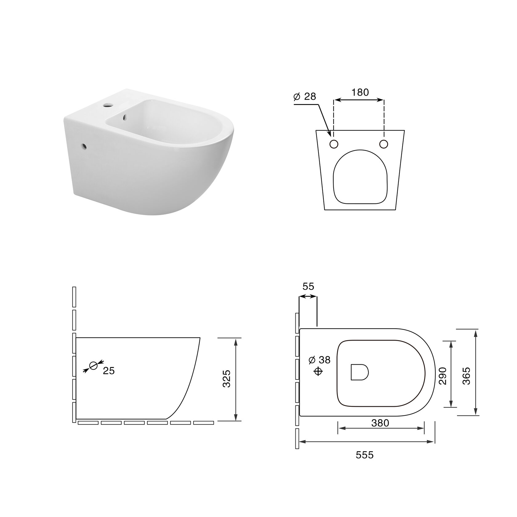 Биде подвесное SL-5058 SANTILINE  - Вид №3