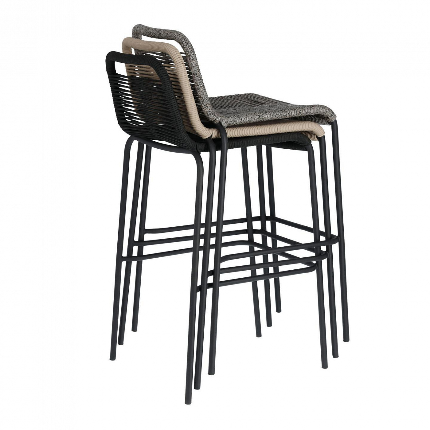 081774 Барный стул Glenville 74 см серый La Forma Lambton  - Вид №3