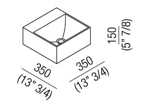 Подвесная квадратная мойка для рук из Cristalplant® Agape ручная стирка ARCH-00020541 - Вид №1