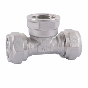 HLV-114332.№.01 Тройник обжимной HLV с переходом на внутреннюю резьбу