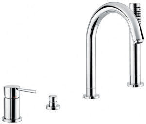 45120CR Emmevi Piper, комплект смесителя на борт ванны на 4 отверстия с ручным душем, цвет хром