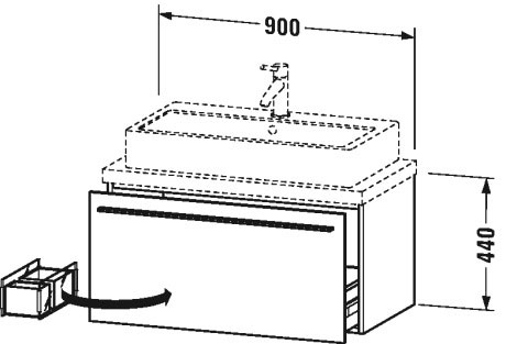 XL540305353 Тумбочка для компактной консоли X-Large #XL5403 900 x 478 мм Каштан темный, декор Duravit - Вид №1