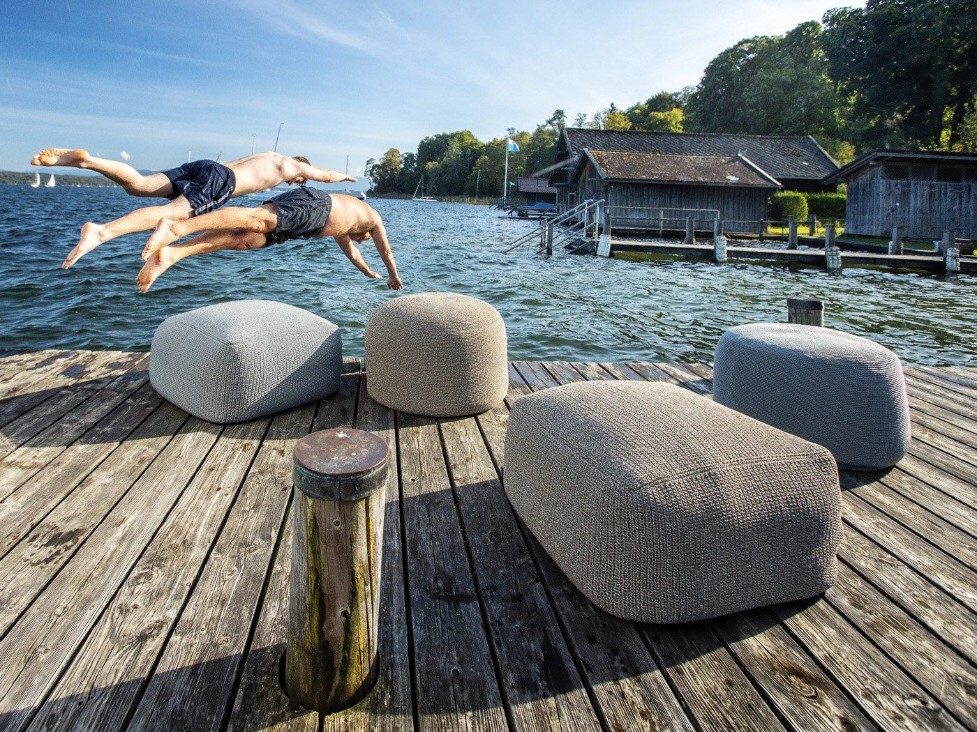 Квадратный пуф из ткани FISCHER MÖBEL ARCH-00041584 - Вид №4