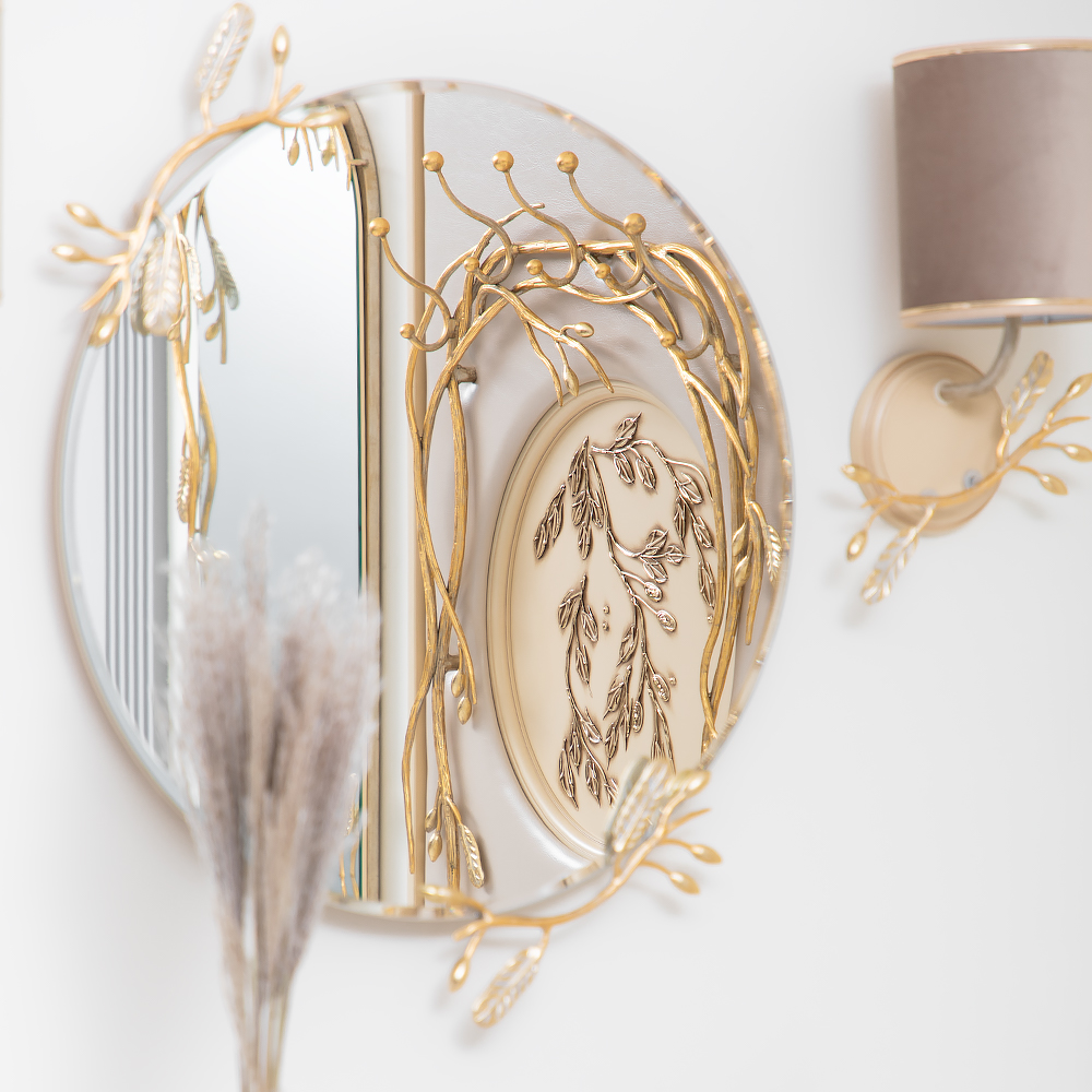 79038 Зеркало Oliva Branch Айвори Мраморное золото BOGACHO 4627196596771 - Вид №2