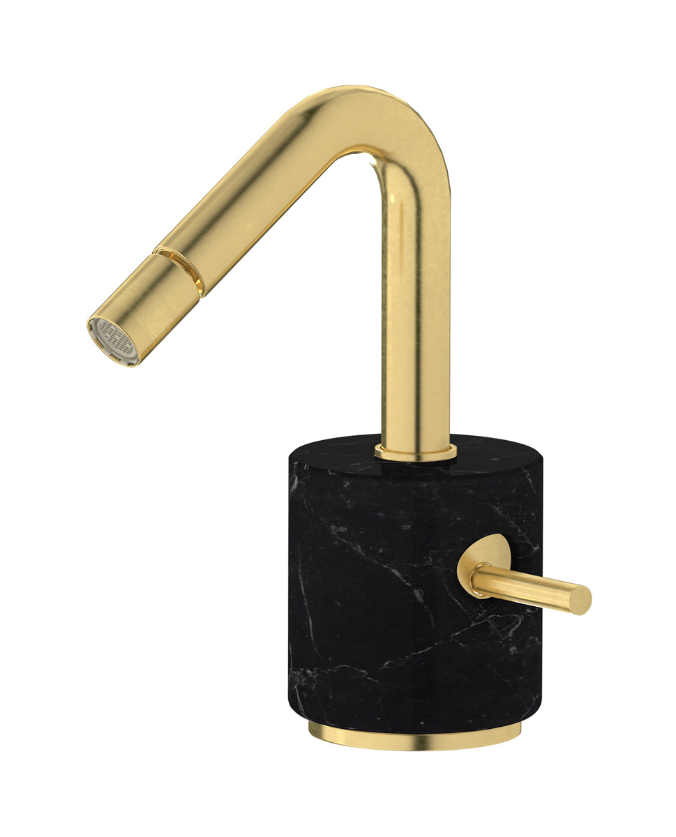 Смеситель для биде на 1 отверстие в комплекте с донным клапаном. WE ARE IB mr220on_2 Natural Brass Marmo