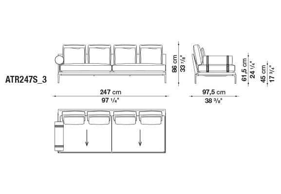 Кожаный диван B&B Italia Атолл ARCH-00112726 - Вид №95