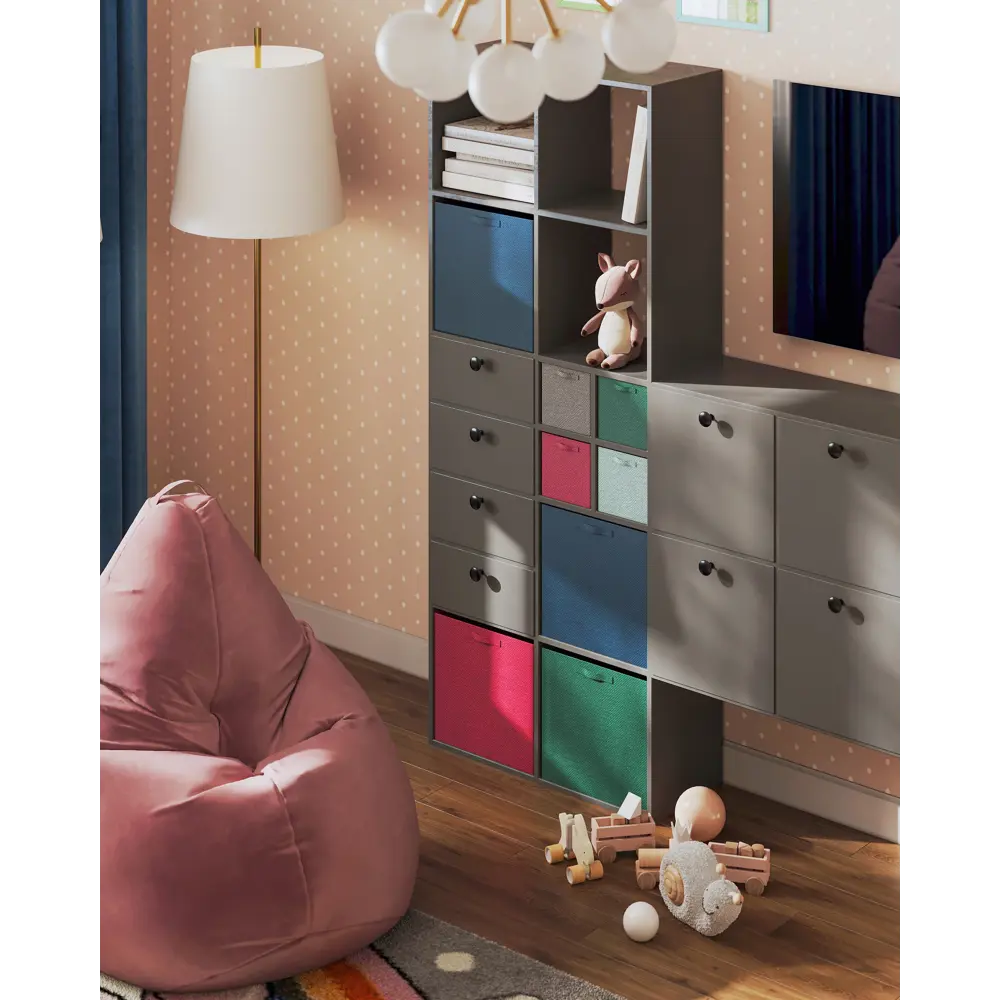 SPACEO Полка KUB для стеллажа - белая ЛДСП панель 32.7×31.5 см 82731905 Spaceo Kub STLM-0034896 - Вид №7