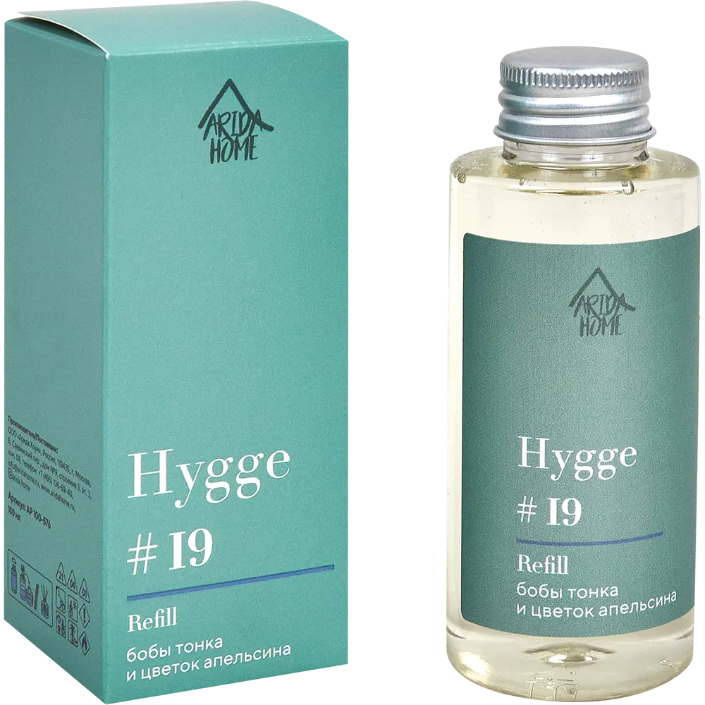 Наполнитель для аромадиффузора Arida Home Hygge 19 с ароматом Тонка/цветок апельсина, 100 мл 88950260 STLM-0812820