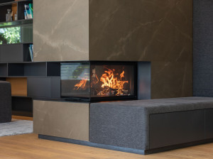 Стальной тройной фасад дровяной камин