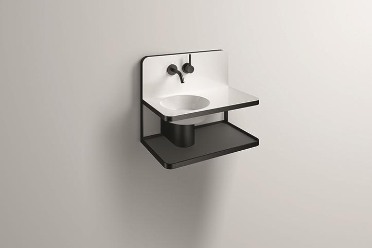 5260000000 Умывальник с тумбой, wp.s19.1, белая, proshield, порошковая краска, матовый черный Alape серия S19 (Steel19) 