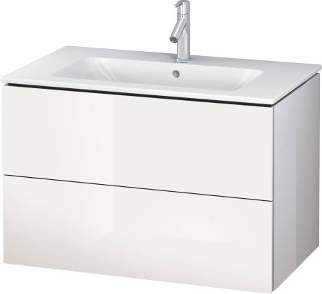 LC624109090 Тумбочка подвесная L-Cube #LC6241 820 x 481 мм Фланелево-серый шелковисто-матовый лак Duravit - Вид №3